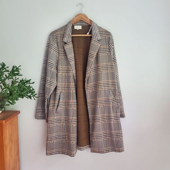 MELLODAY brown plaid light jacket size 1x - Picture 1 of 4